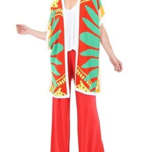 Mara Hoffman Sunrise Poncho Sweater Designer One Size Cotton Resort Festival